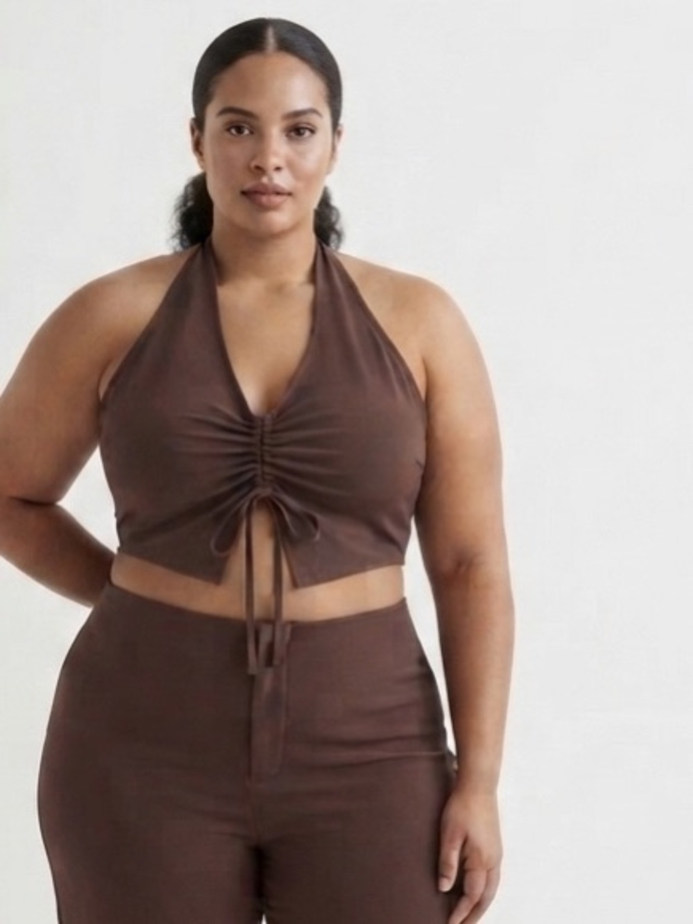 H & M Halter Neck Drawstring Top